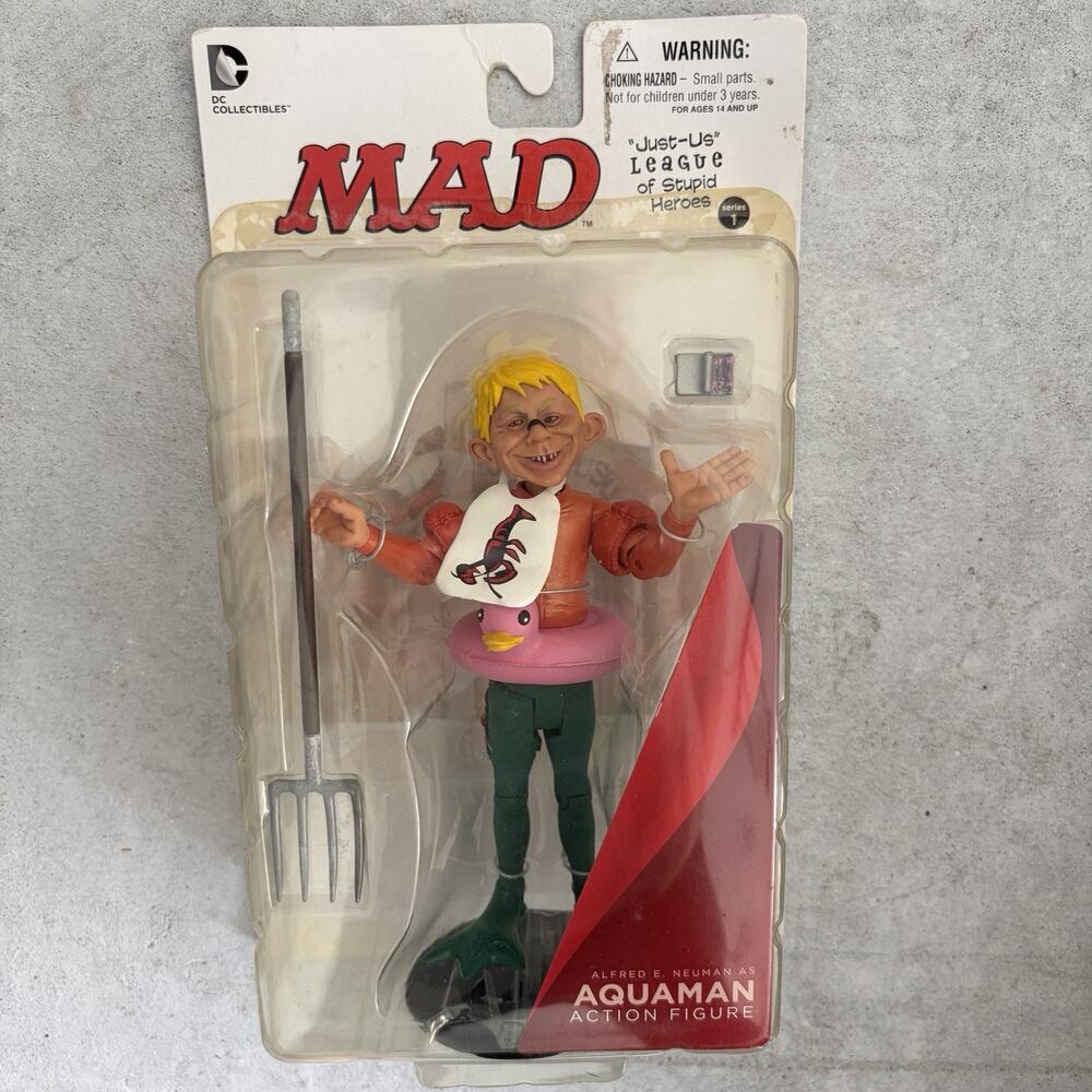 DC MAD Just Us League of Stupid Heroes Alfred E. Neuman Aquaman Action Figure
